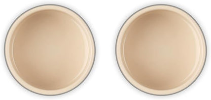 Le Creuset Stoneware Round Ramekin Straight Wall Set of 2, 7 oz. Each, Oyster
