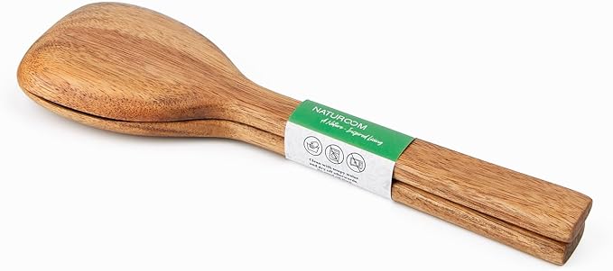 Acacia Wood Salad Servers, 10-inch Wooden Utensils - Image 6
