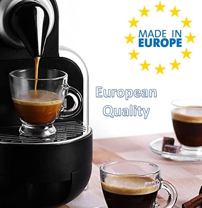 BOHEM'S Espresso Cups, 3.2 oz Small Demitasse Clear Glass Espresso Drinkware - Image 3