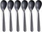 Matte Black Demitasse Espresso Coffee Spoons, Stainless Steel Satin Finish, Mini Teaspoons, Sugar Spoons, 4.7-inch, Set of 6