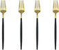 Black Gold Flatware, Royal 4 Piece Matte Black Handle 18/10 Stainless Steel by Unknown