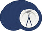50 Pieces Navy Blue Paper Place Mats Blue Round Disposable Table Mats Decorative Placemats for Wedding Bridal Shower Navy Blue Birthday Party Dining Decor