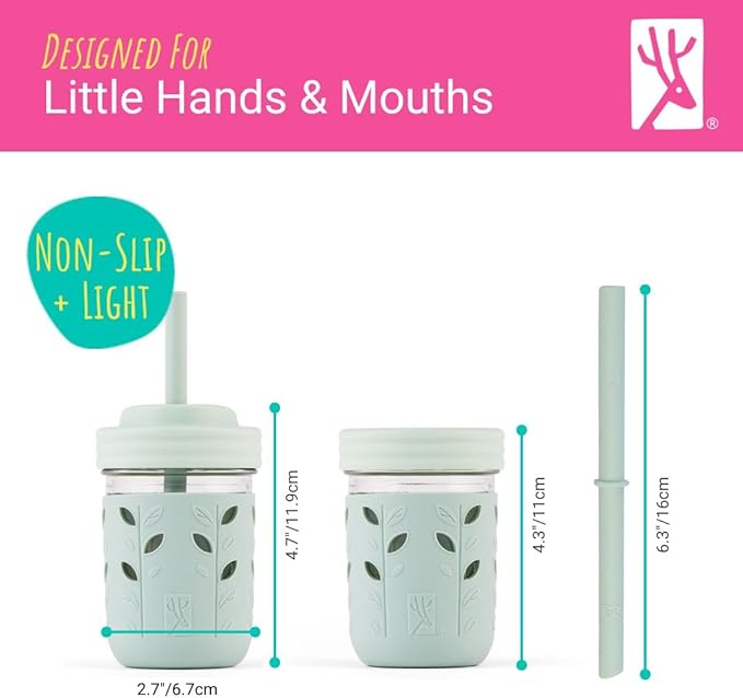 Elk and Friends Kids + Toddler Glass Cups | The Original 8oz Glass Mason Jar - Image 5