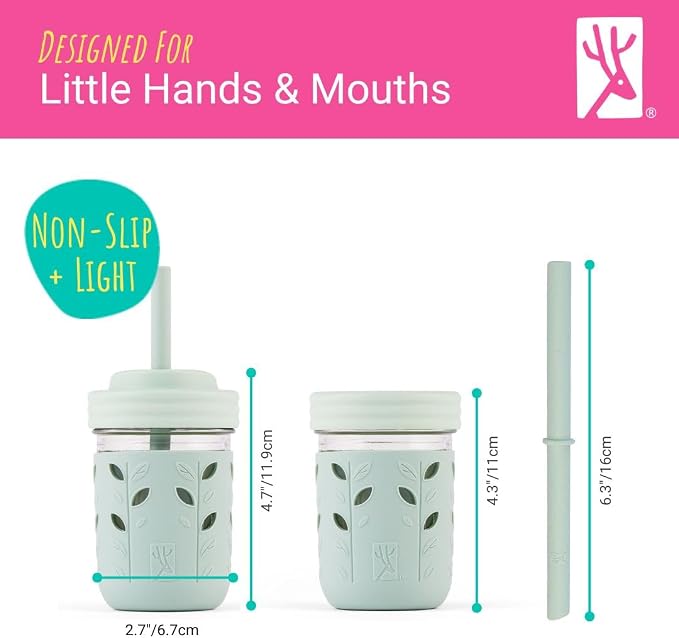 Elk and Friends Kids + Toddler Glass Cups | The Original 8oz Glass Mason Jar - Image 5