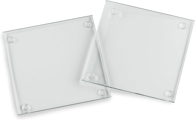 Kate Aspen Clear Glass Drink Coasters Set of 12 by KateAspen
