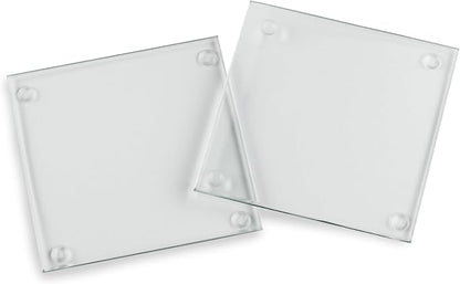 Kate Aspen Clear Glass Drink Coasters Set of 12 by KateAspen