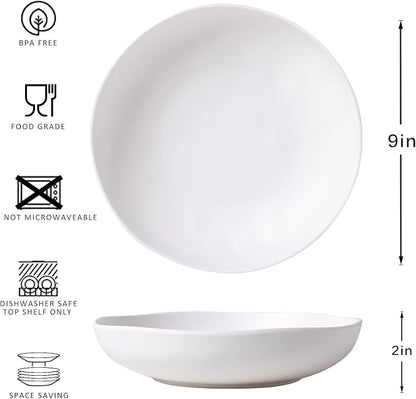 Melamine Pasta Bowl Set, Large 9'' and 40 OZ Salad Bowls Set, Shatterproof - Image 5