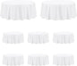 PureFit 8 Pack Round White Table Cloths 90 Inch for Round Tables, Stain and Wrinkle Resistant Table Linens for Home Use, Wedding, Party, Banquet and Camping