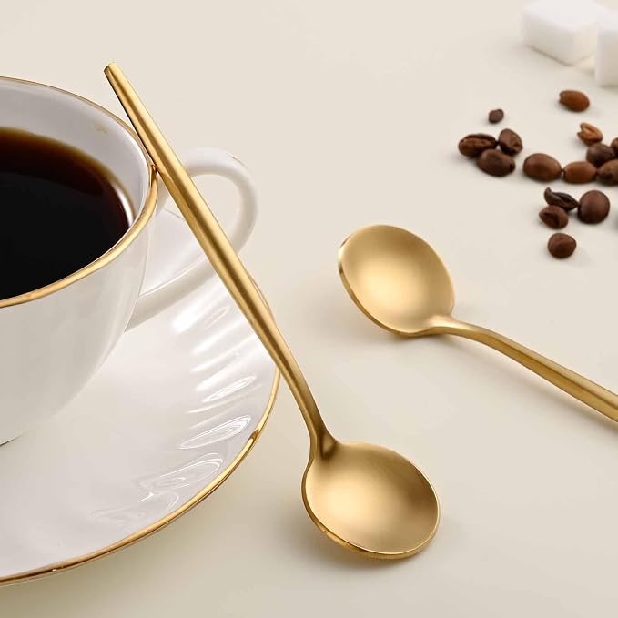 5.1 Inches Satin Gold Coffee&Tea Spoons, Small Demitasse Spoon, Mini Spoons - Image 8