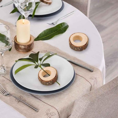 20PCS Rustic Wooden Napkin Rings, Handmade Creative Napkin Round Holder - Image 6