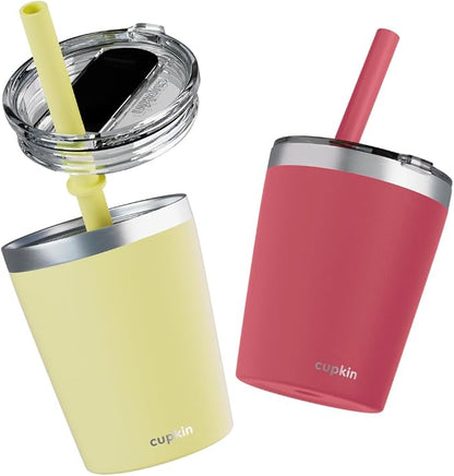 CUPKIN Eco Kids Tumbler Cup, The Original 8 oz Stackable Stainless Steel Metal by CUPKIN