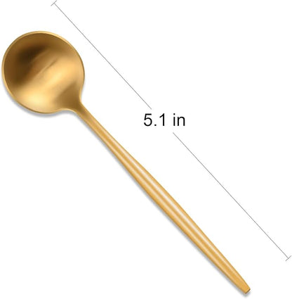5.1 Inches Satin Gold Coffee&Tea Spoons, Small Demitasse Spoon, Mini Spoons - Image 2