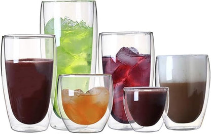 Asng Glass Coffee Mugs, Double Wall Insulated Thermal Cups Drinking Glasses - Image 6