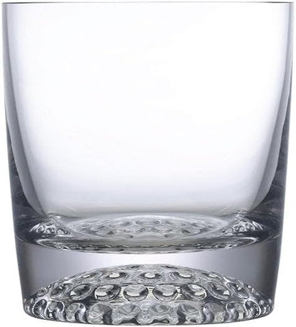 NUDE Whiskey Glasses Set of 2 – Ace 11.75 oz Handmade Lead-Free Crystal Old Fashioned Rocks Glasses for Whisky, Scotch & Bourbon – Dimpled Golf-Ball Base, Heavy Bottom, Luxury Gift Set