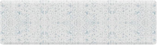 House of Noa Nama Standing Mat – Anti-Fatigue Cushioned Kitchen Mats for Floor | Ergonomic Bounce-Back Foam Kitchen Mats | Anti-Fatigue Mats for Kitchen & Standing | Emile Delft Blue | 30" x 108"
