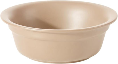 Ceramic 8.7inch Dog Bowl for Large Dogs, Basic 4 Cup Food or 37oz Water Bowl for Replacement, Wide Opening Rounded Edge(Single Bowls, Oat Beige)