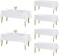 Fokitut 6 Pack Rectangle Tablecloth, 60x102 Inch, Stain Resistant and Wrinkle Polyester Table Cloth, Fabric Table Cover for Kitchen Dining, Wedding, Party, Holiday Dinner-White
