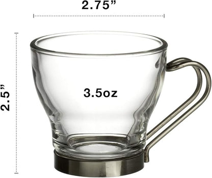 Bormioli Rocco Oslo Espresso Glass Cups 4 Set 3.75 Oz | Tempered Glass - Image 3