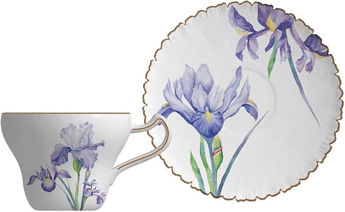 Bone China Tea Cup Set with Saucer and Spoon, 3 Piece, Cappuccino and Latte Cups - Image 2