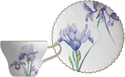 Bone China Tea Cup Set with Saucer and Spoon, 3 Piece, Cappuccino and Latte Cups - Image 2