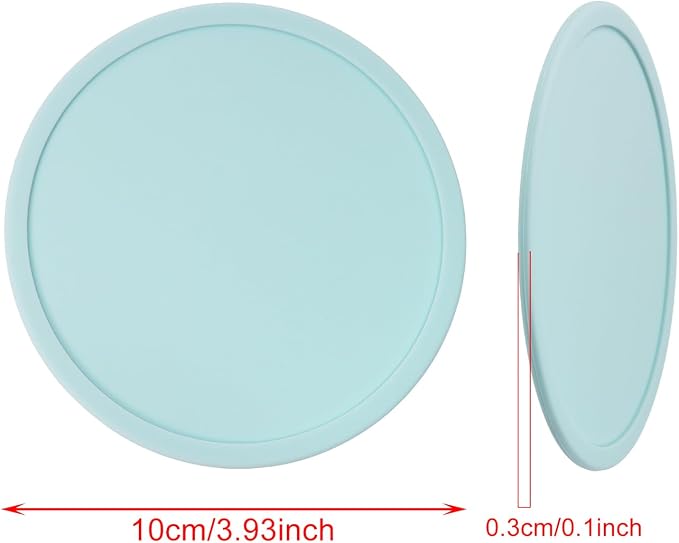 ONLYKXY 3 Pieces 3.93 Inch Silicone Coasters, Round Coasters - Image 2