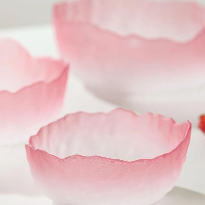 Glass Bowl for Salad Candy Fruit Serving, Decorative Bowl, Dish-Pnik Set of 3 - Image 2