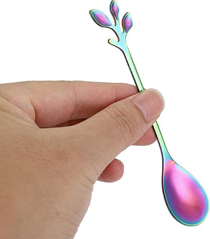 AnSaw Elegant Rainbow Leaf Coffee Spoons - Image 5
