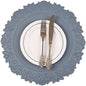 Noctiflorous Round Faux Leather 15 Inch Placemats Set of 6 Waterproof Wipeable Heat Resistant Tablemat for Dining Table Kitchen Non Slip Washable Oilproof Table Place Mat for Indoor Outdoor(Blue, 6)