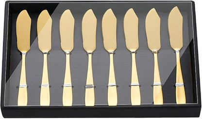 Buyer Star Butter Knives, 18/10 Stainless Steel 6.10 Inch Gold Cheese Spreader by BuyerStar