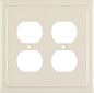 Henne Bery Modern Edge Decorative Wall Plate Switch Plate Outlet Cover, Durable Solid Zinc Alloy (Double Duplex, Light Almond)