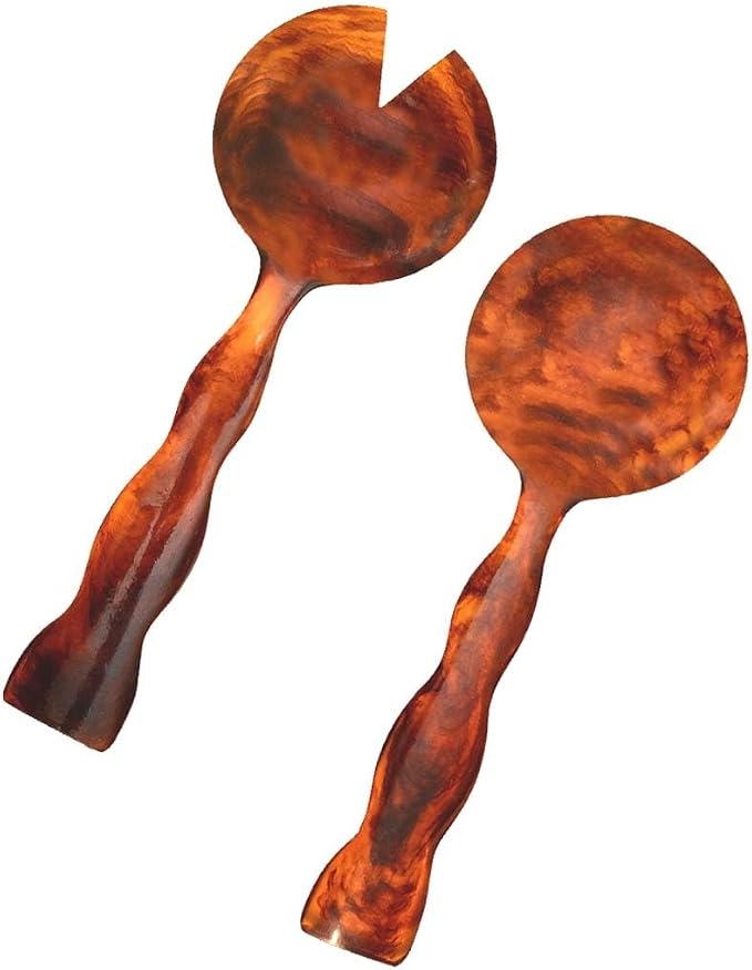 Folkulture Resin Salad Servers, Resin Serving Spoons | Salad Tongs by FOLKULTURE