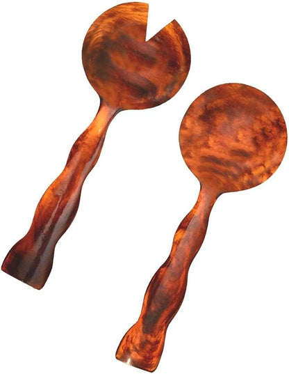 Folkulture Resin Salad Servers, Resin Serving Spoons | Salad Tongs by FOLKULTURE