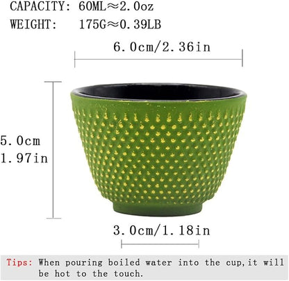 Japanese Cast Iron Tea Cups, Small and Heavy Teacups - Image 6