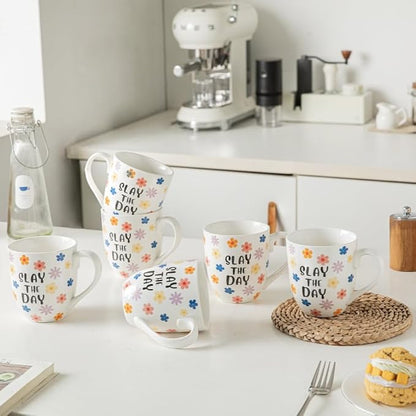16OZ Ceramic Slay the Day Coffee Mugs Set, Large Colorful Coffee Cups - Image 3
