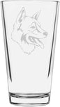 Tamaskan Custom Personalized Dog Themed Etched All Purpose 16oz Pint Glass