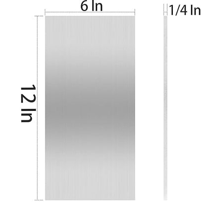 KEILEOHO 2 PCS 6 x 12 Aluminum Sheet Metal, 1/4 Inch Thick Heavy Duty Aluminum Sheets Plates with Protective Film, 6061 T6 Flat Plain Aluminums Plate for Industrial Crafting Framing Base Plate