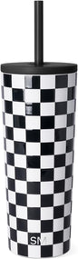 Simple Modern Iced Coffee Tumbler, Insulated | 24oz | Checkered | Reusable by Unknown