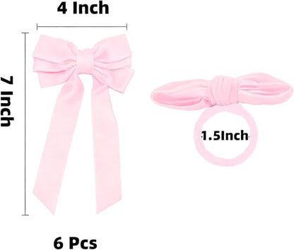 Bow Napkin Rings Set of 6 Luxury Soft Pink Velvet Napkin Holders, Elegant Bow Design for Christmas Holiday Dinner Wedding Party Table Decor