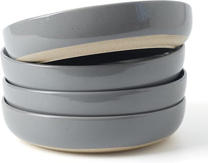 famiware Milkyway 33 oz Pasta Bowls Set of 4, Dark Gray | Scratch-Resistant by Famiware