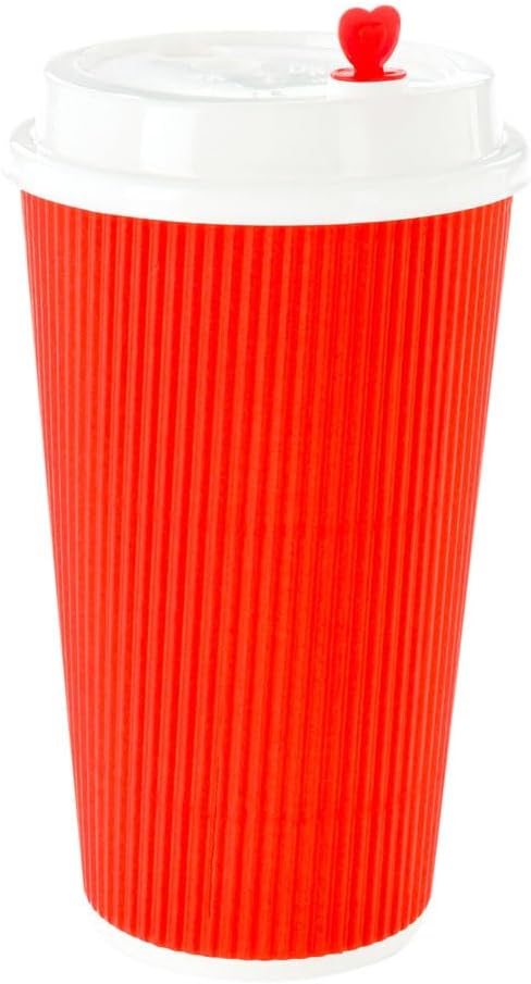 Restaurantware 16 Ounce Ripple Wall Disposable Coffee Cups, 500 Insulated Red - Image 13
