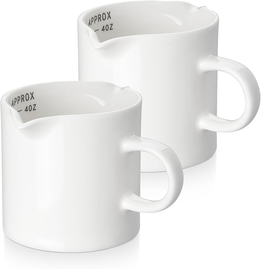 ABRUTY Espresso Cups, 5 OZ Ceramic Double Spouts Cups, Espresso Shot Cup by ABRUTY