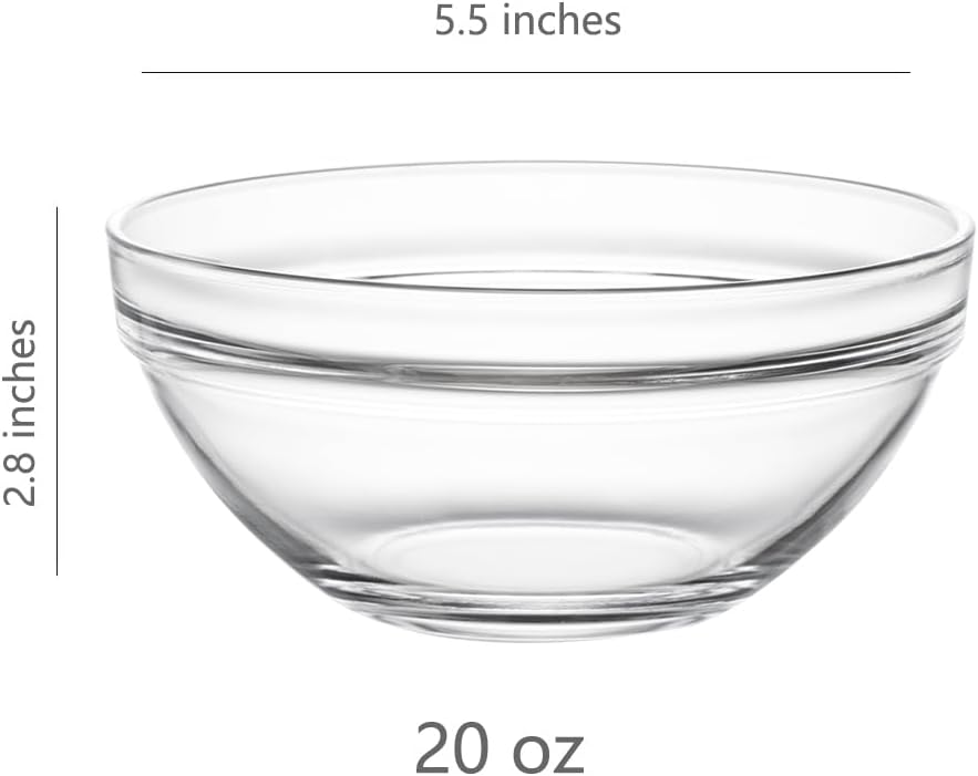 Sweejar 5.5 inch Glass Soup Bowls Set, 20 oz Cereal Bowls, Bowls Set - Image 2