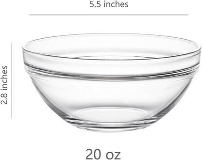 Sweejar 5.5 inch Glass Soup Bowls Set, 20 oz Cereal Bowls, Bowls Set - Image 2