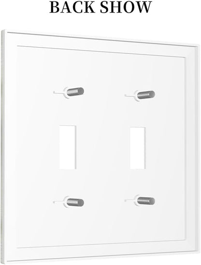 Decorative Light Switch Cover Mid Century Modern Retro Stars 2 Gang Wall Plate Double Toggle Switch Plate Receptacle Electrical Outlet Cover Switchplate for Bathroom Bedroom Decor（2 Pack）