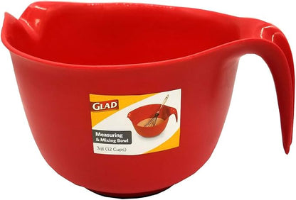 Glad Mixing Bowl with Handle – 3 Quart | Heavy Duty Plastic with Pour Spout and - Image 6