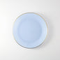 9-Inch Glass Dinner Plates Set of 6 – Elegant Blue with Gold Trim and Non-Slip Base, Handcrafted for Family Dining, Entertaining, or Gifts