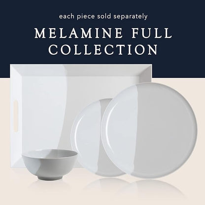 Thomas Fuchs Creative 1/2 & 1/2 Melamine Side Plates Set of 4, Chip and Break-Resistant, Durable Salad Plates, Kid-Friendly Dessert Plates for Indoor and Outdoor, Dishwasher Safe, Silver/Gray
