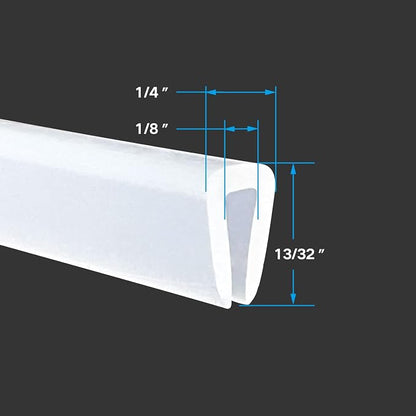 Clear Rubber Edge Trim, U Channel Silicone Rubber Edge Trim, 1/8" Slot - Image 2