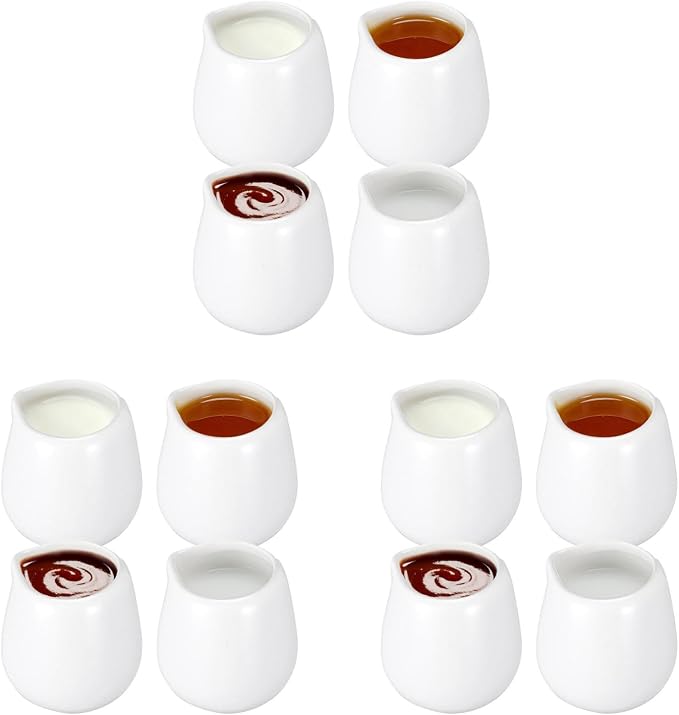 ULTECHNOVO 12 Pcs Ceramic Creamer Pitchers, Mini Milk Jugs by ULTECHNOVO