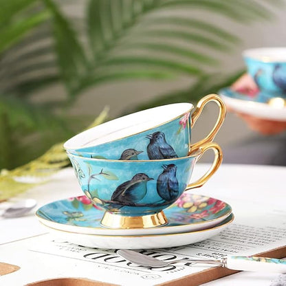 Bone China Blue Bird Tea Cup - Image 2